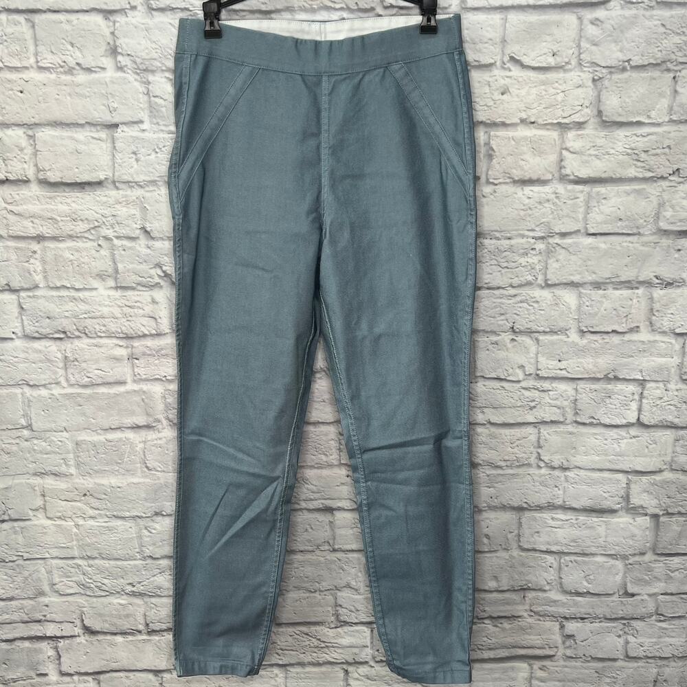 HUE Reversible Denim Skimmer Leggings Womens XS Chambray White Pull On New